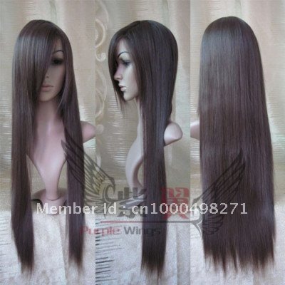 Straight Sexy Hair on Free Shipping   2011 New Sexy Long Hair Dark Brown Straight Lady Wig