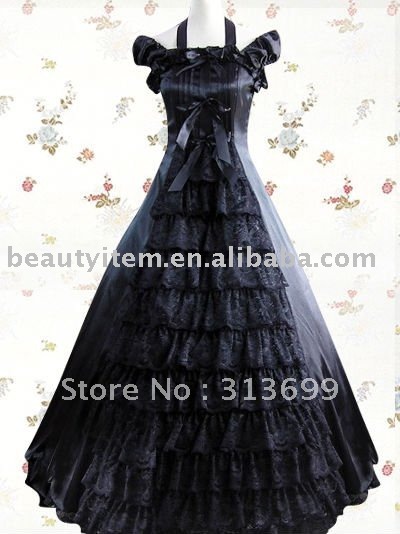 gothic black and purple wedding dresses