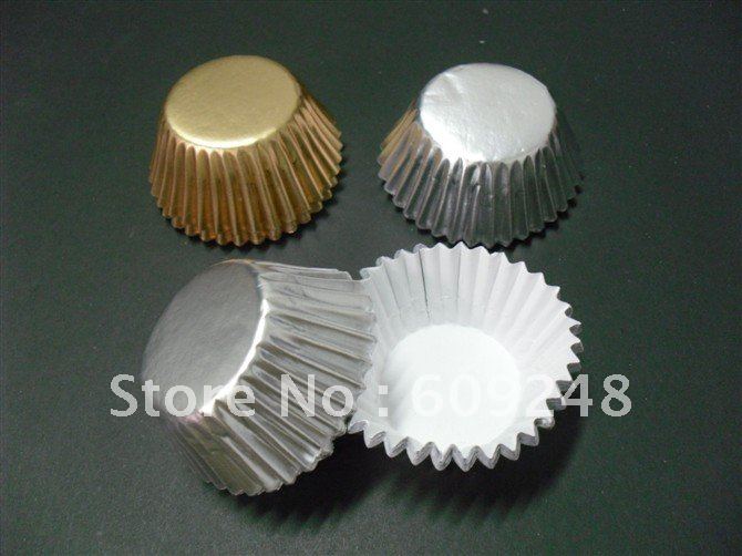 Free Shipping Paper Cupcake LinersWholesale Gold and Silver Cupcake Baking 
