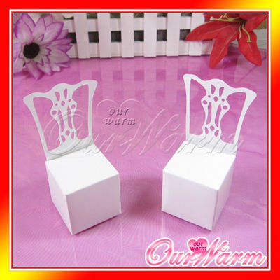 Royal Wedding Party Decorations on 100 Pieces White Chair Wedding Party Gift Favor Boxes Supplies