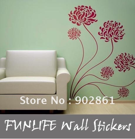 Vinyl Wall  on Chrysanthemum Flower Vinyl Wall Art Decal Sticker 40 X60  102x152cm