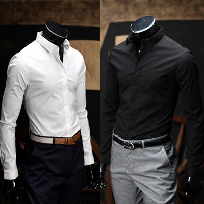 Mens Fashion Shirts 2011 on New Mens Shirts Korean Fashion Slim Casual Long Sleeve Shirt Hot Sale