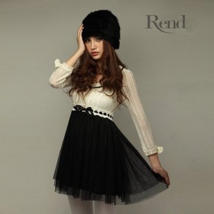 Long White Dress on Dress On Long Sleeve Lace Dress Black And White Princess Dress