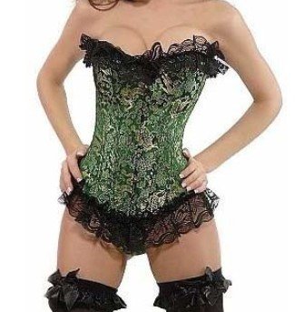 Lingerie Green on Free Shipping   Sexy Lingerie Green Brocade Victorian Boned Corset