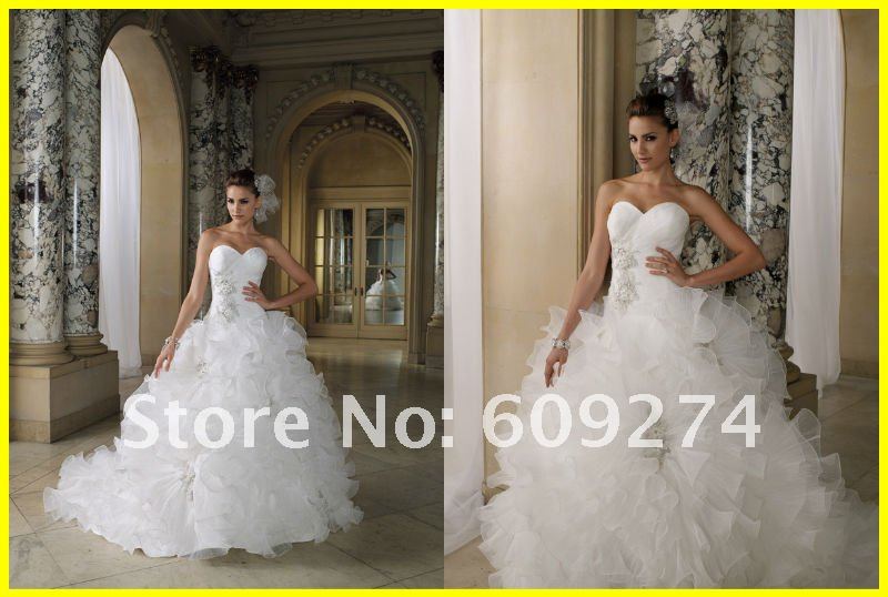  Organza Ruffle Ball gown Winter Affordable Wedding Dress Bridal Gown