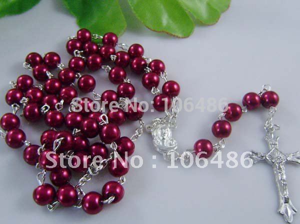 Wholesale Free shipping rosaryCross Necklace Catholic jewelryChristian 