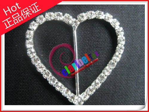 High Quality heart shape rhinestone ring diamond buckle broach for wedding