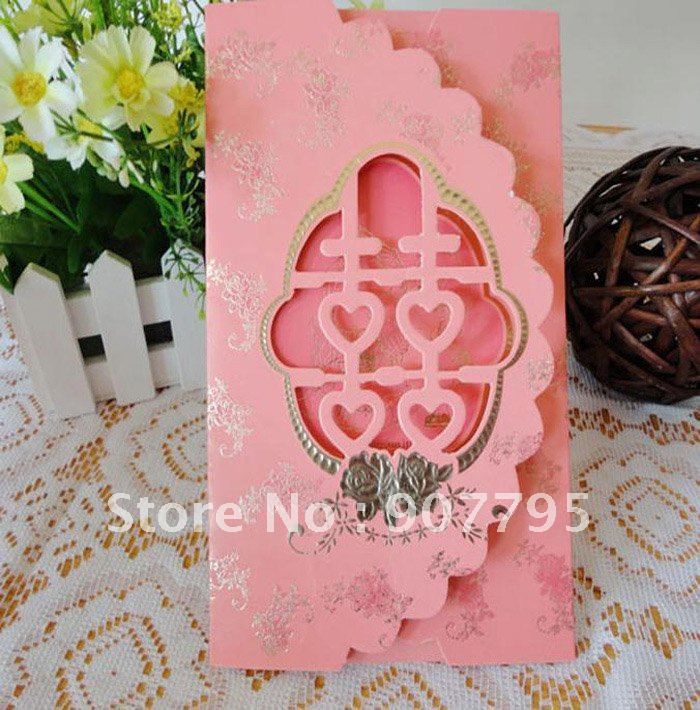 pink chinese wedding invitations