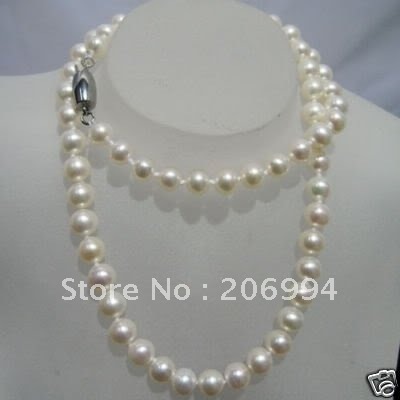 Handmade Pearl Jewellery on Handmade Charming 7 8mm Freshwater White Pearl Necklace 34  Pearl