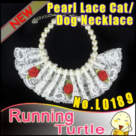 Wholesale MOQ 10pcs EMS Dog Wedding Dresses Accessories Pearl Lace Dog 