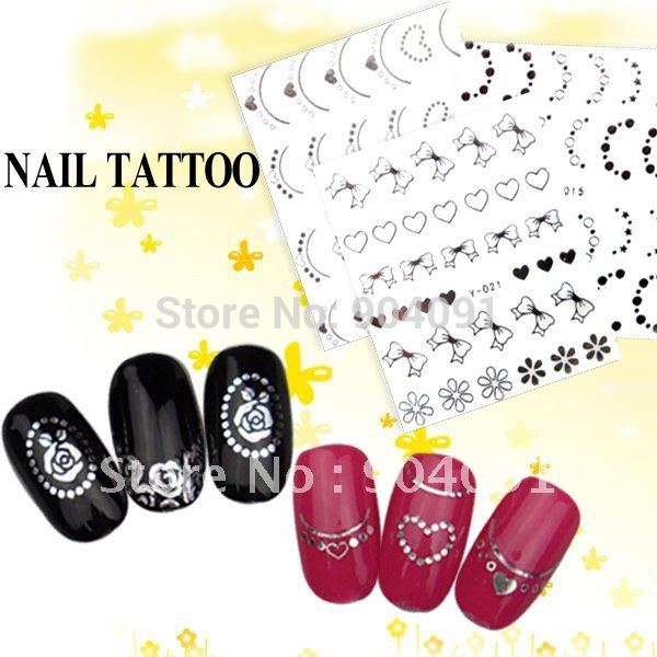 free shipping /Silver Nail Tattoo,Nail Sticker,stamping nail art,nail foil