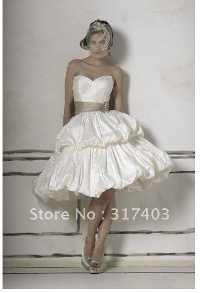 2012 new style wholesale custom made short wedding dress