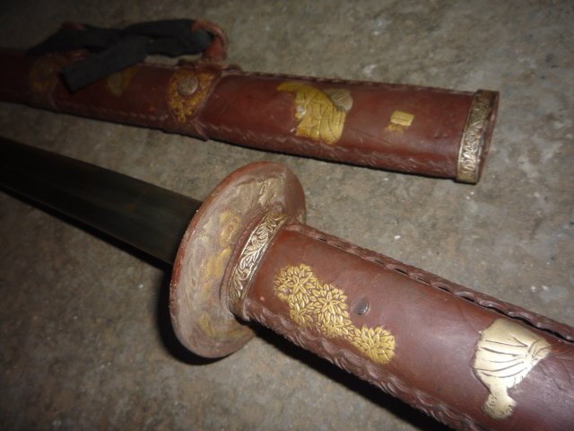  - Collectable-WWII-Japanese-Samurai-Katana-DAO-sword-with-carving-Free-Shipping
