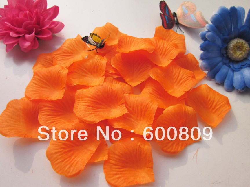 5000pcs Elegant Orange Silk rose petals for wedding 2'' 2''