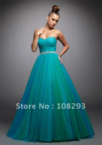 Quinceanera Empire waist Tiffany Wedding dress Pageant Bridesmaid Gown Prom