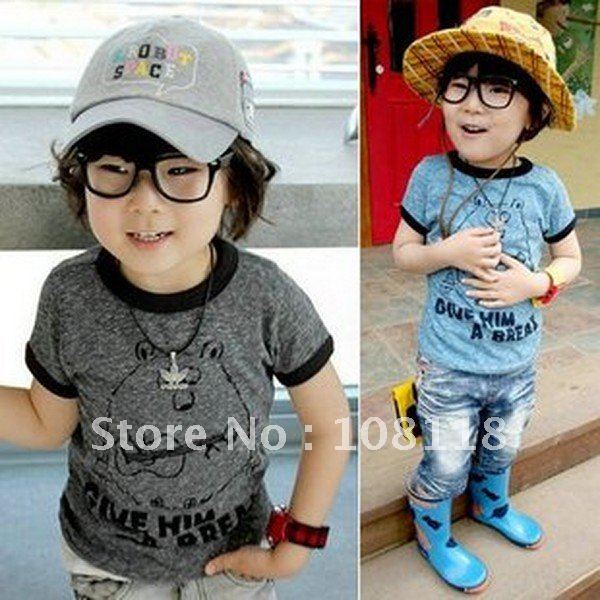 Free EMS Kids Lettering cute short Tshirt10pieces lotTop quality summer 
