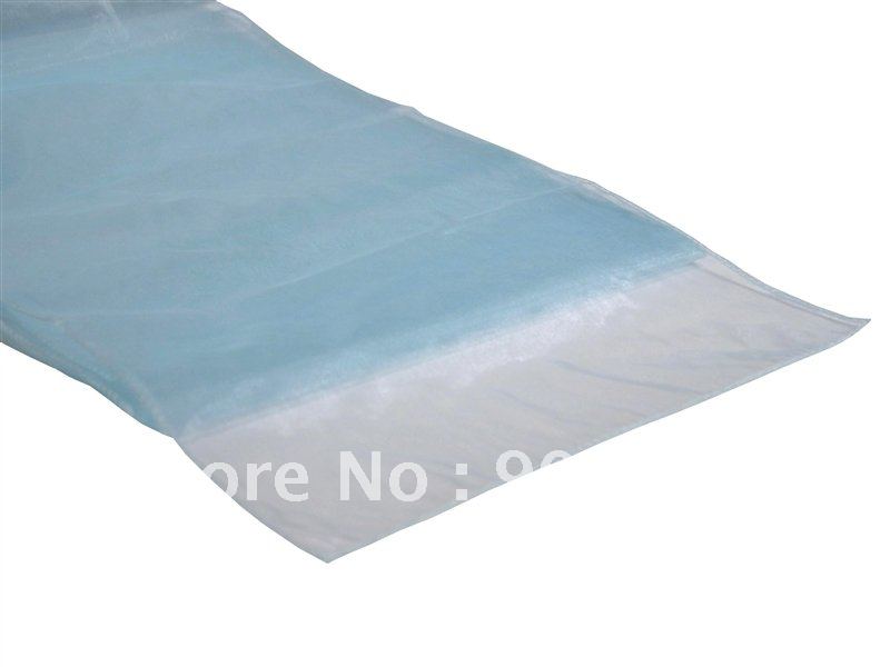 12 39 39X108 39 39 Light Blue Organza table runner for wedding party