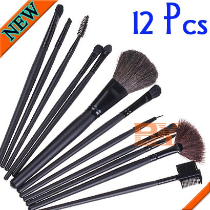 Free  on Makeup Brush Set Kit   Make Up Brush  Leather Case Free Shipping