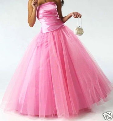 Stock pink wedding Dress prom gown size 6810121416 back laceup
