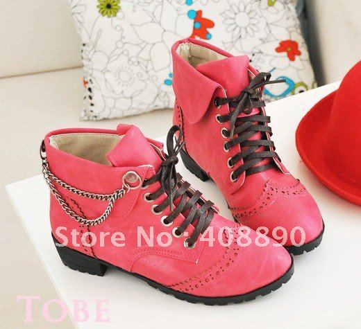 Free Shipping The new hightop shoes lace flat boots with short boots rivet