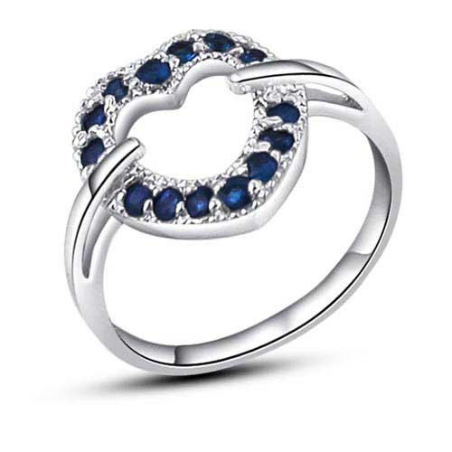 Free Shipping Genuine Natural Gemstone JewelryFine Sapphire Girls' Ring 