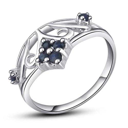 Free Shipping Genuine Natural Gemstone JewelryFine Sapphire Girls' Ring