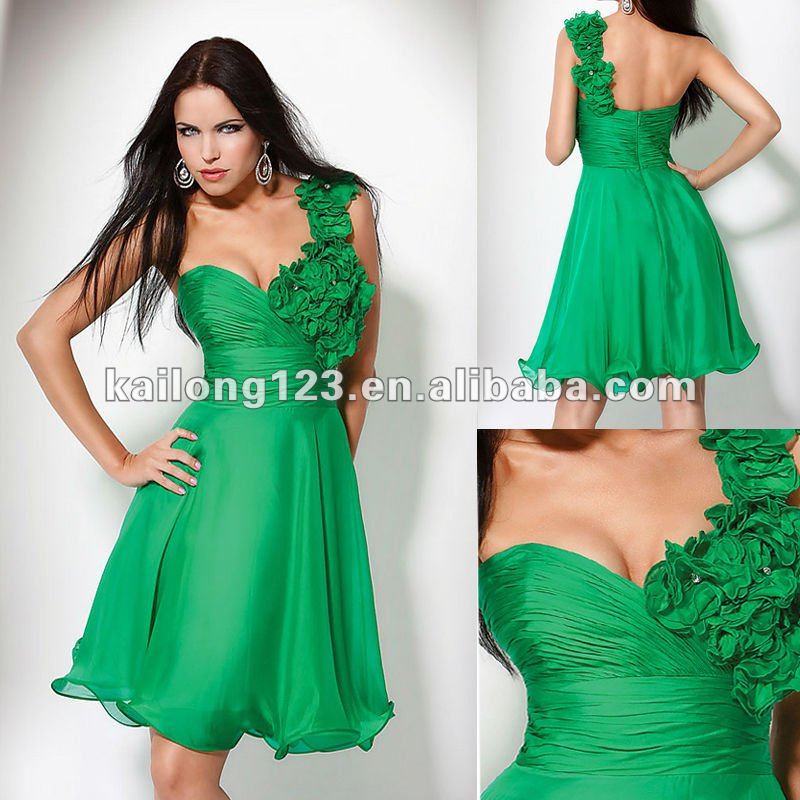 Green cocktail dress