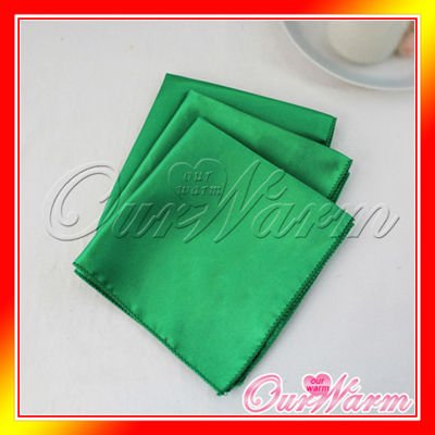 Free Shipping Emerald Dark Deep Green 12 Square Satin Cloth Napkin or 
