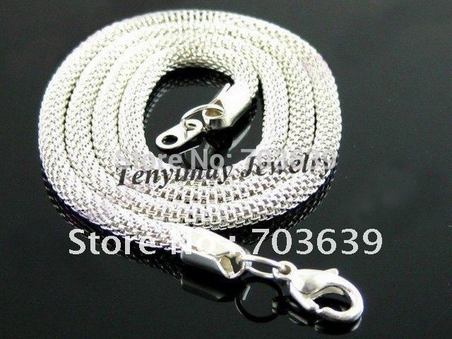 Wholesale 10pcs Fashion 18\u0026quot; Silver Plated Snake Chain Necklace ...