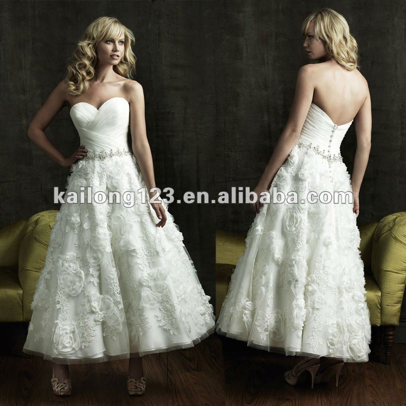 Beautiful Sweetheart Beaded Crystal Lace Organza Swirl Wedding Gown