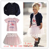 5 sets/lot Girls' Suits Girl's 3 pieces suits Cardigan outerwear+ short sleeve T-shirt + Tutu dress skirt (Free Shipping) Hots