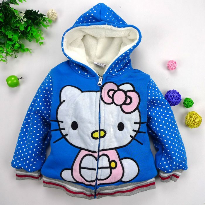 wholesale HELLO KITTY children girl jacket, kids winter coat, baby warm 