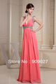 Hot Selling 2012 Sexy Deep V-Neck Spaghetti Red Chiffon Beaded Pleats Floor Length Prom Dress Evening Dresses Cocktail Gowns
