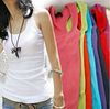 Min Order $20 (mixed order) Retail Women Cheap Fashion Cotton Solid Color Vest / T-shirt Multi-Color For Choose  (SU-05)