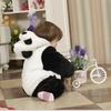 Freeshipping 1pc baby rompers winter cotton padded long sleeve panda clothes for spring autumn boys girls hooded animal costumes