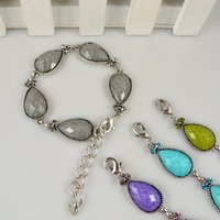 Comercio al por mayor 4 piezas de plata chapada de resina Pulsera de cristal crack retro cóctel joyas gratis B040 Shipping (China (continental))