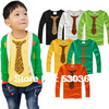 New 2014 t-shirts, cotton long sleeve children t shirts, cute necktie cartoon t-shirts,girls and boys' t-shirts, nova kids