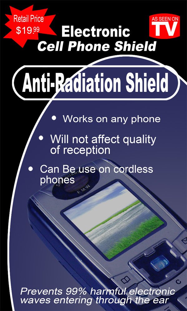 Blocks 99% of harmful cellphone radiation. Phonesafe Cell Shield SAR 