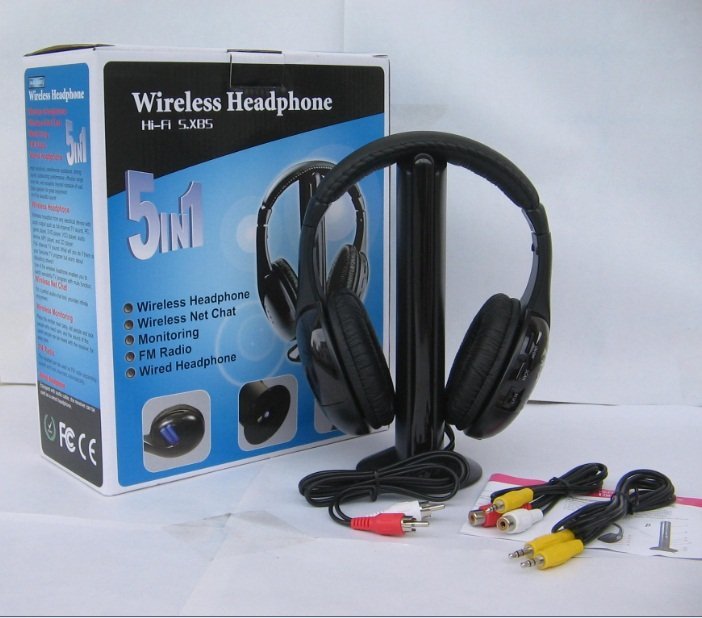 Wireless Headphone Earphone Headset Wireless Monitor FM Radio for MP4 PC TV Audi