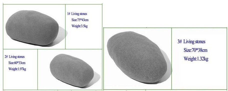 Steinkissen Deko Stones Design Kissen Set mit 6 Stück for Living Top