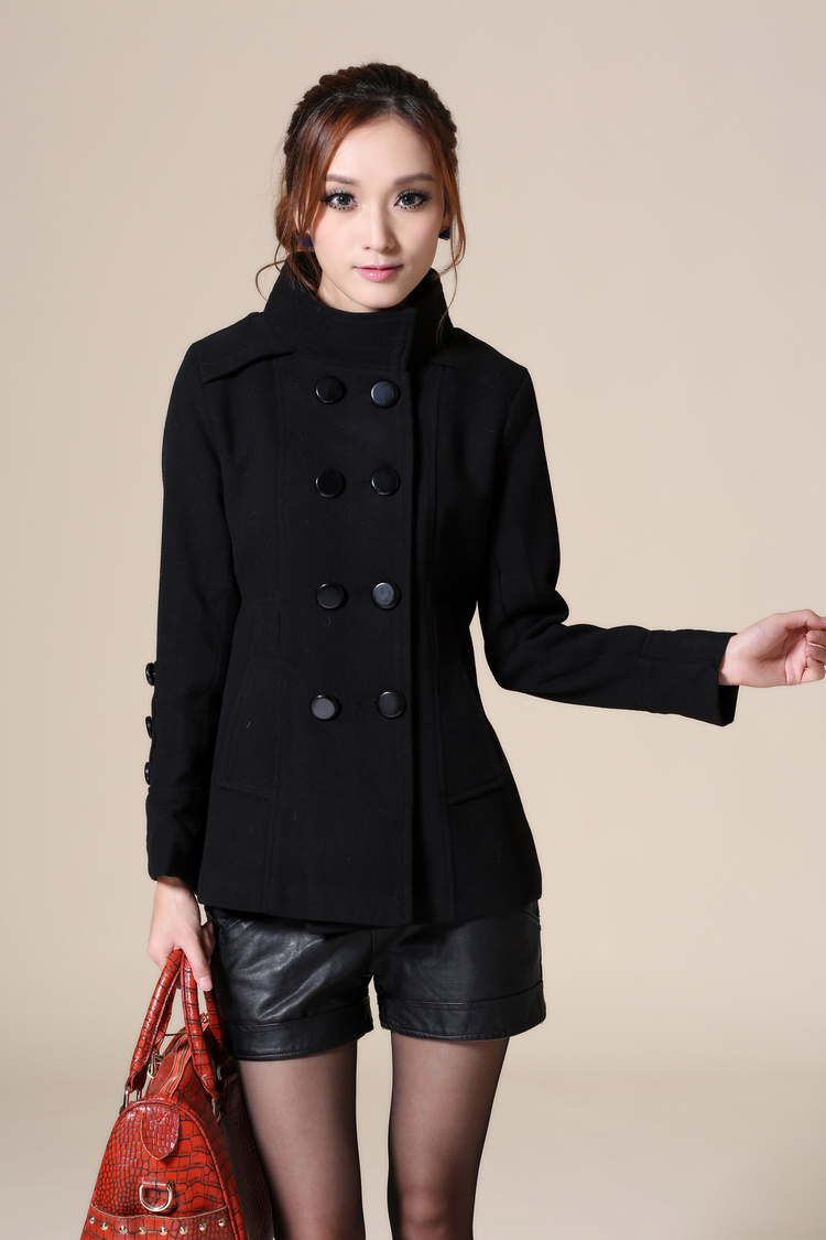 Celebrity Slim Wool Double Breasted Short Trench – Wholesale Free ...