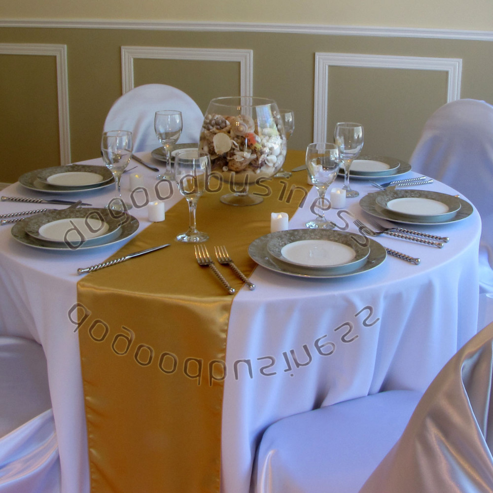 White Satin Table Runners Black And Runner Colours For