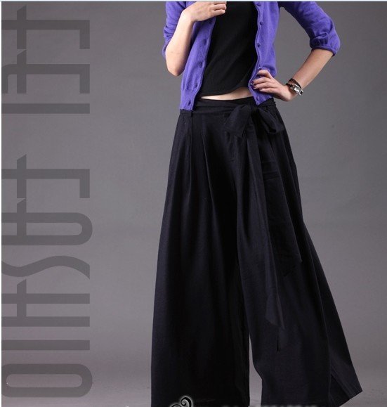 P002 Free shipping 2014 high quality women's Linen skirt pants Casual ...