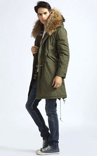 Aliexpress.com : Buy blue warm winter Mrs fur coat parka with big real ...