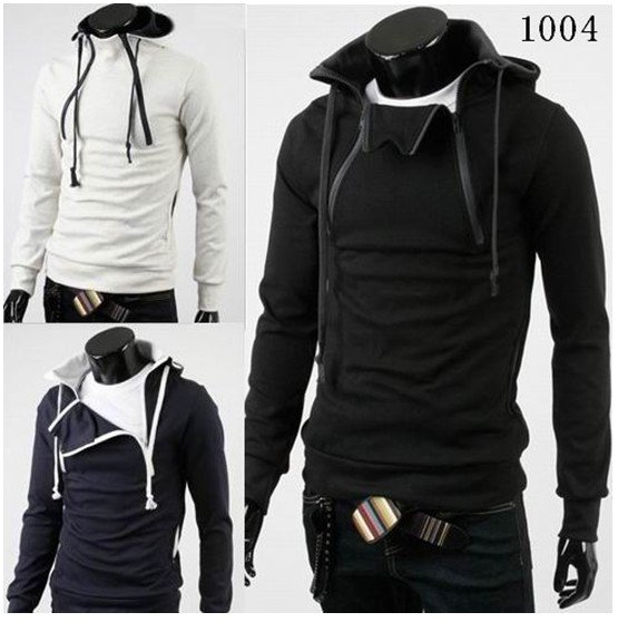 Free shipping South Korean Men's Hoodies Jacket Sweatshirt Zippered ...