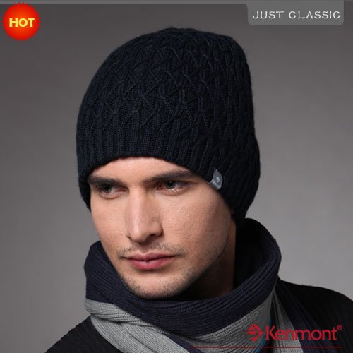 30% Best Selling Men's Wool Beanie, Knitted Beanie Hat KM 1177 13 Navy ...
